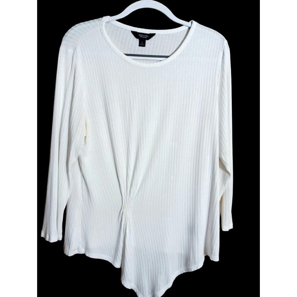 Simply Vera Vera Wang Pleat Drape Top Size L